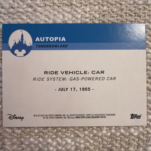 Car 2025 Topps Disneyland 70th Autopia Rainbow Foil Icons #T54-13 Tomorrowland