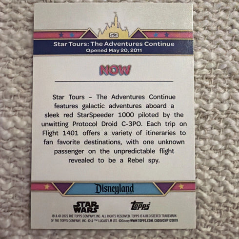 2025 Topps Disneyland 70th Anniversary #53 Star Tours — Purple Glitter