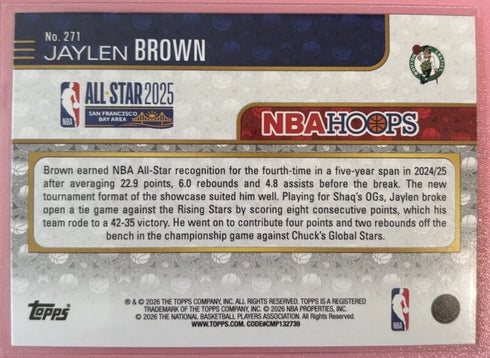 2025-26 Topps NBA Hoops Basketball Kyrie Irving All-Star Dallas Mavericks