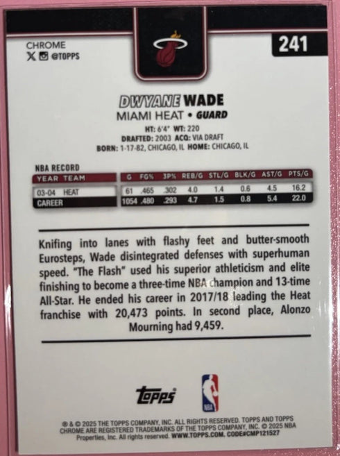 2025-26 Topps Chrome - Dwyane Wade #241 X-Fractor And Silver Refractor