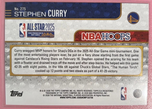 2025-26 Topps NBA HOOPS- Stephen Curry #275 BASKETBALL Foilboard