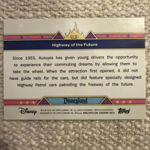 Topps Disneyland 70th Anniversary #147 Pink Shimmer Highway to the Future