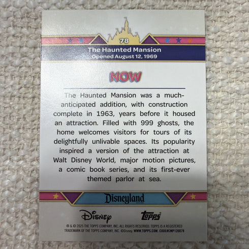 2025 Topps Disneyland 70th The Haunted Mansion #78 Then & Now Rainbow Foil