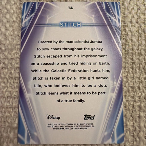 Stitch 2026 Topps Disney Neon Rainbow Foil Board #14