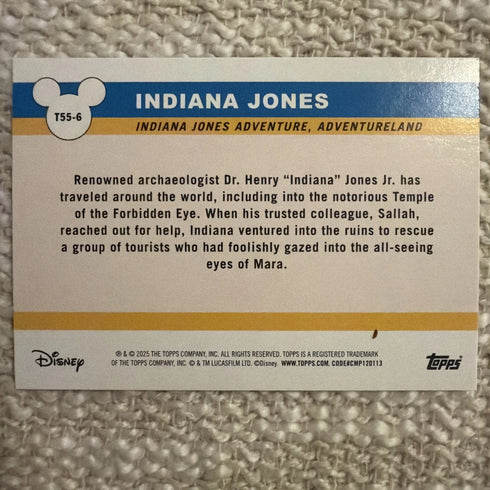 2025 Topps Disneyland 70th Anniversary Indiana Jones Rainbow Foil T55-6
