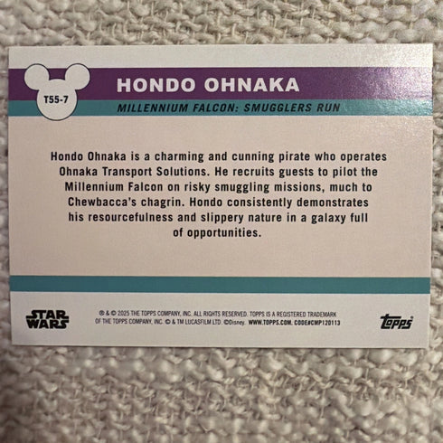 2025 Topps Disneyland 70th Rainbow Foil Icons T55-7 Hondo Ohnaka Star Wars