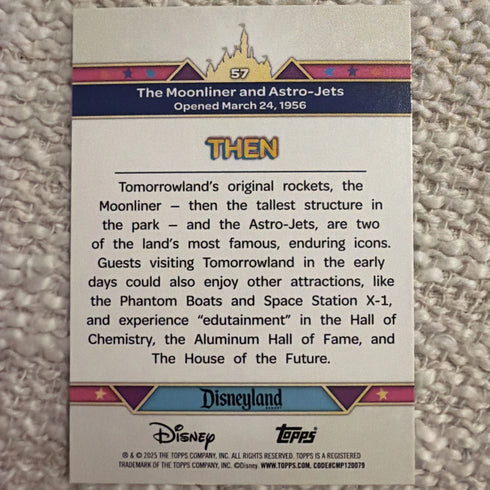 2025 Topps Disneyland 70th Anniversary Rainbow Foil Moonliner & Astro Jets #57