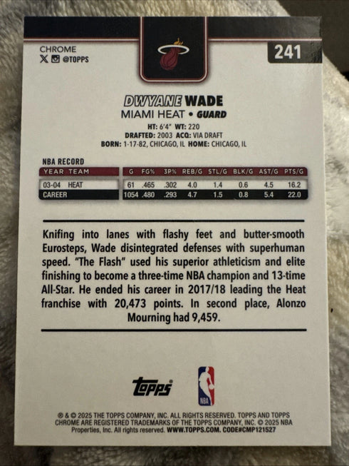 2025-26 Topps Chrome #241 Dwyane Wade Purple Refractor /75