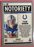 2025 Panini Mosaic Football Base Notoriety Insert Tyler Warren RC #25 B-24