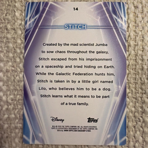 Topps 2023 Disney Chrome Stitch Refractor sno cap Trading Card #14