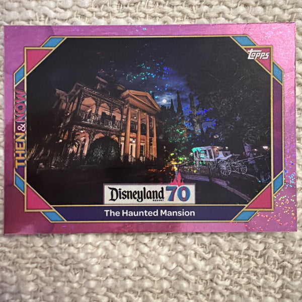 2025 Topps Disneyland 70th Anniversary The Haunted Mansion Then/Now Pink Shimmer