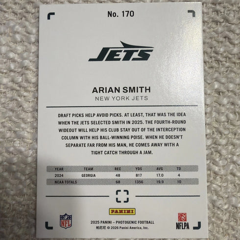 2025 Panini Photogenic - Rookies Arian Smith #170 Teal /35 (RC)