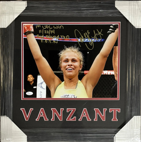 Paige Vanzant UFC Signed Framed 1st Win Inscription 11x14 JSA