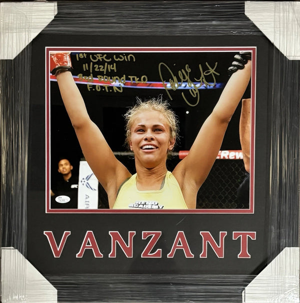 Paige Vanzant UFC Signed Framed 1st Win Inscription 11x14 JSA