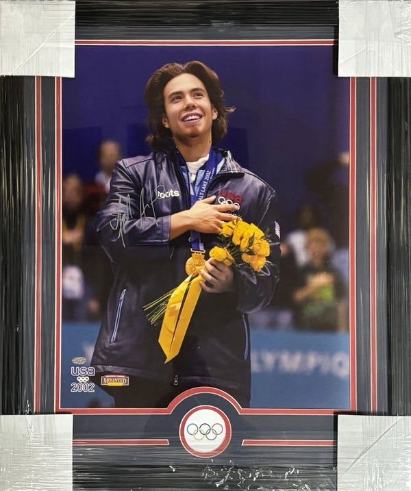 Apollo Ohno USA Olympic Skater Signed Framed 16x20 Mounted Memories