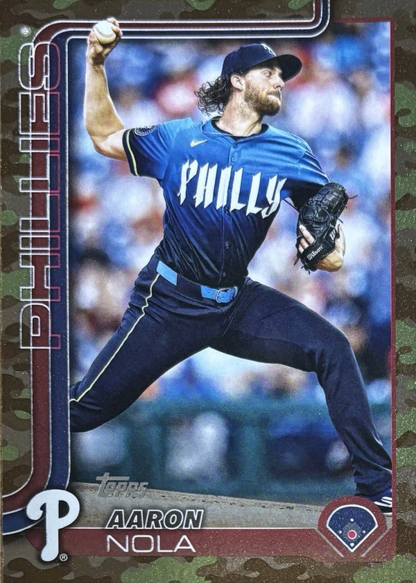 2025 Topps Series 2 Aaron Nola Philadelphia Phillies Camo 22/25 #454