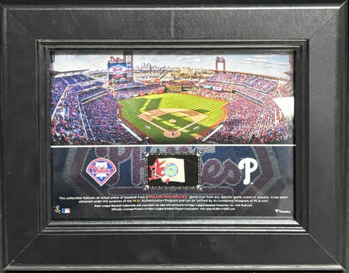 Philadelphia Phillies Game Used Baseball Piece Framed Fanatics Display MLB COA