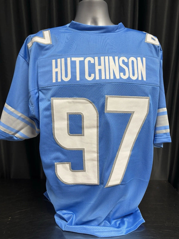 Custom Unsigned Aiden Hutchinson Blue Jersey XL