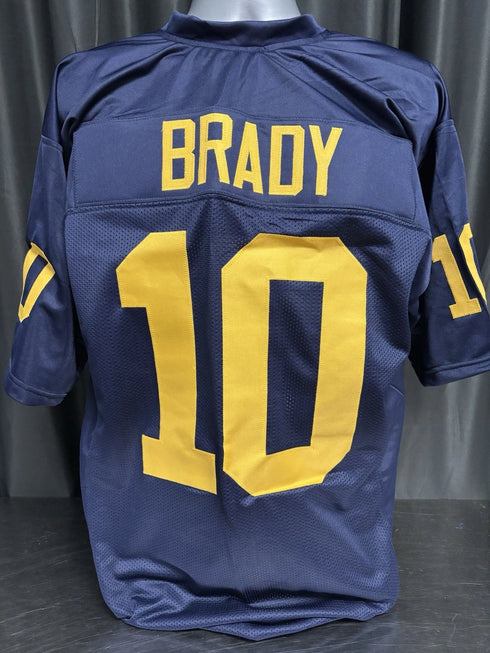Share Custom Unsigned Tom Brady Navy Jersey XL