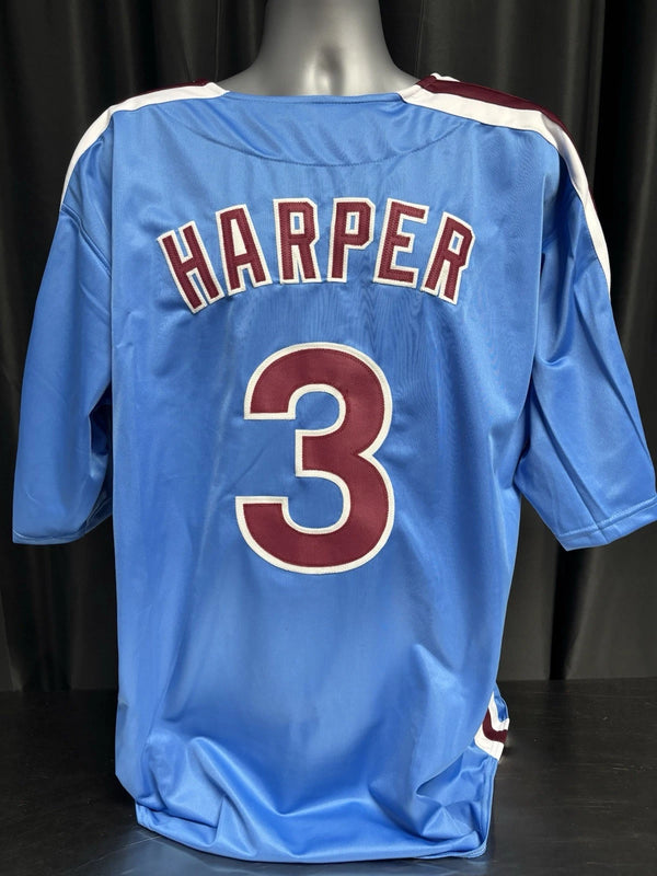 Custom Unsigned Bryce Harper Baby Blue Jersey XL