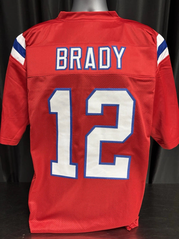 Custom Unsigned Tom Brady Red Jersey XL