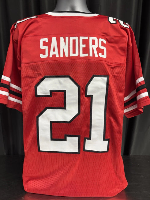 Custom Unsigned Deion Sanders Red Jersey XL