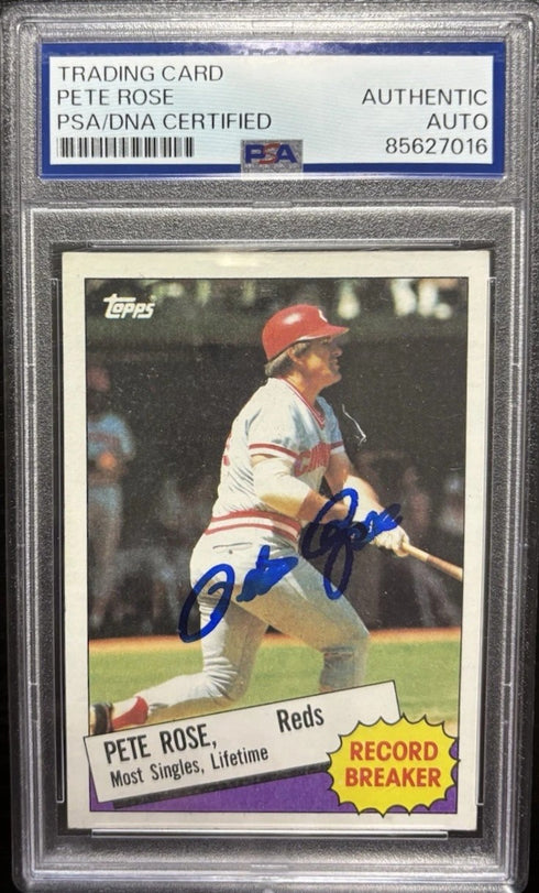 Signed Pete Rose PSA DNA Certified Authentic On Card Autograph MLB Hof Reds RC