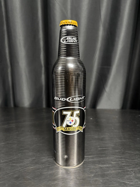 Bud Light Pittsburgh Steelers 75 Season Commemorative 16 Oz Aluminum Bottle