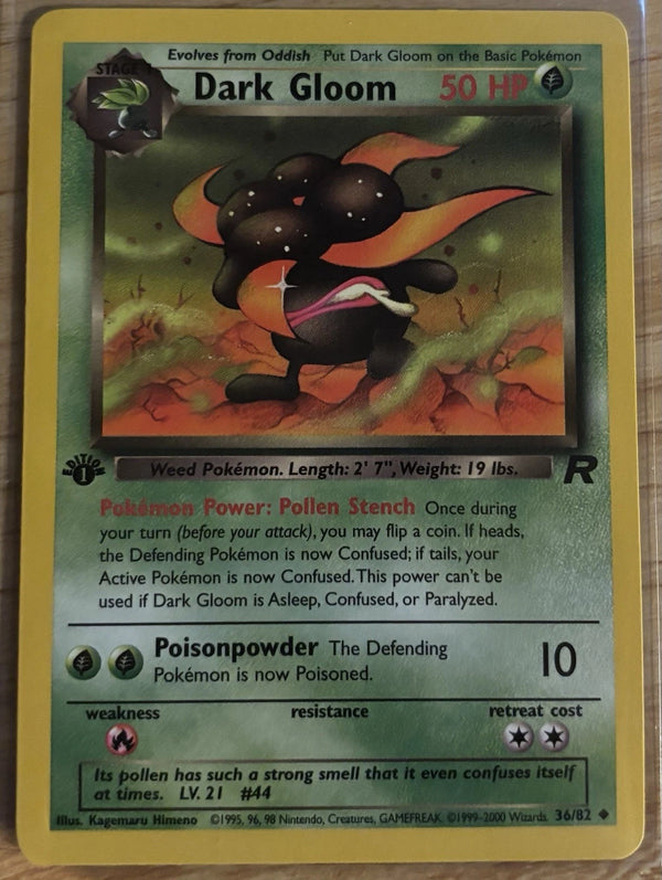 Dark Gloom Team Rocket 36/82 1st Edition Uncommon 1999 WOTC English