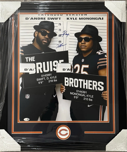 Chicago Bears D’Andre Swift/Kyle Monangai “The Bruise Brothers” Signed 16x20