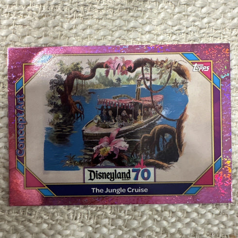 2025 Topps Disneyland Resort 70th The Jungle Cruise Pink Shimmer Concept Art 123