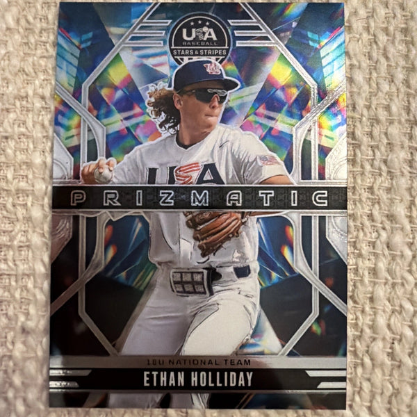 ETHAN HOLLIDAY 2026 USA Baseball Stars & Stripes Prismatic Insert Card #12