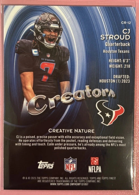 2025 Topps Finest C.J. Stroud Creators Insert #CH-12 Houston Texans