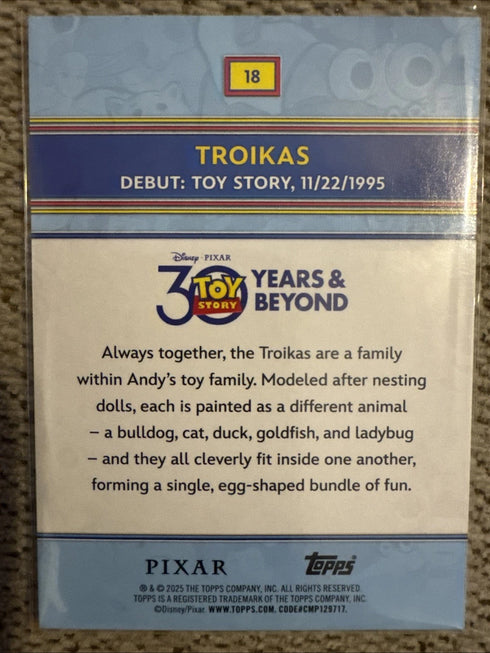 TROIKAS 2025 TOPPS 30 YEARS OF TOY STORY AQUA FOIL #18 /199