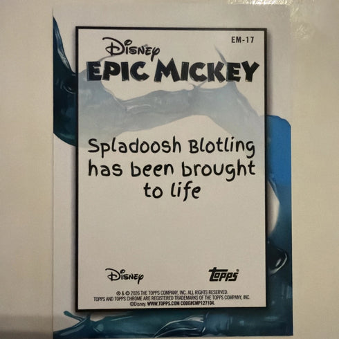 Topps 2012 Disney Epic Mickey Chrome Trading Card EM-17 Spladoosh Blotling