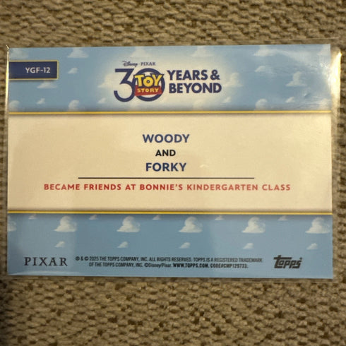 2025 Topps Crystal 30 Years Toy Story Woody Forky You've Got Friend In Me YGF-12