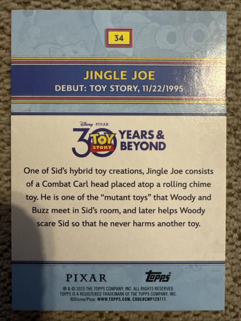 2025 Topps 30 Years Of Toy Story Jingle Joe #34 Base
