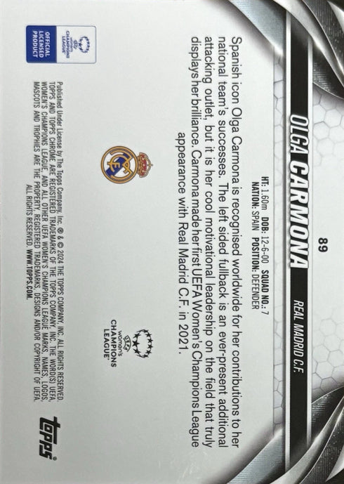 2024 Topps Chrome Olga Carmona Real Madrid #89