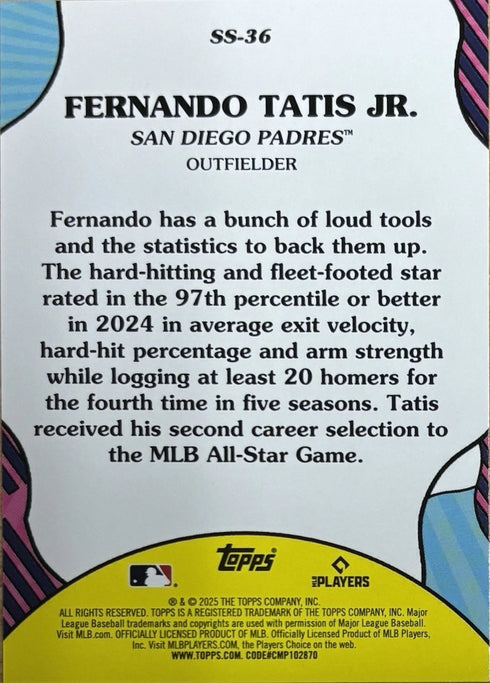 2025 Topps Chrome Fernando Tatis Jr San Diego Padres Summer Superstars #SS-36