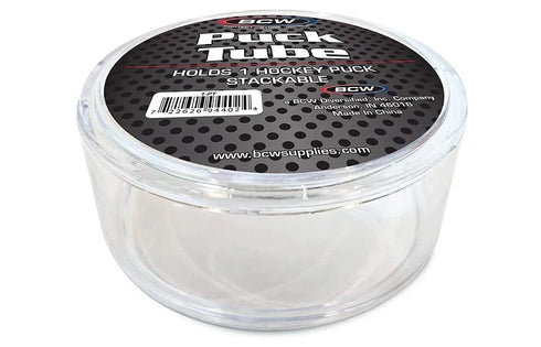 BCW Round Hockey Puck TUBE Holder Display Case Stackable For Souvenir Pucks