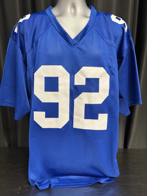 Custom Unsigned Michael Strahan Blue Jersey XL
