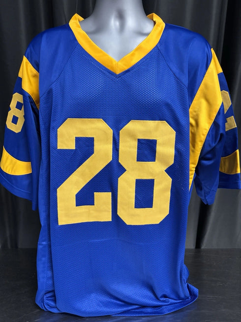 Custom Unsigned Marshall Faulk Blue Jersey XL