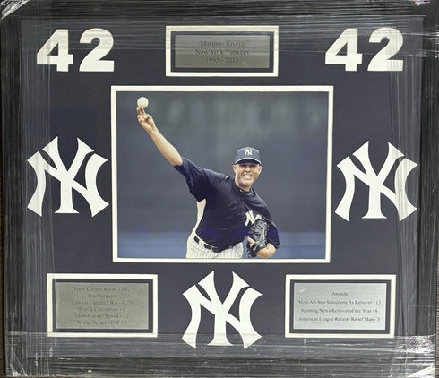 New York Yankees Mariano Rivera Framed With Name Plate Stat Plates