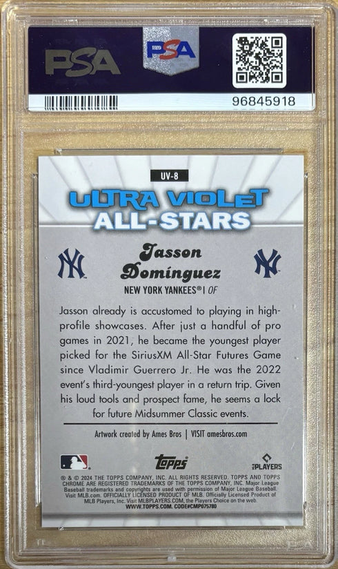 2024 Topps Chrome Jasson Dominguez Ultra Violet All Stars Rookie #UV8 PSA 10