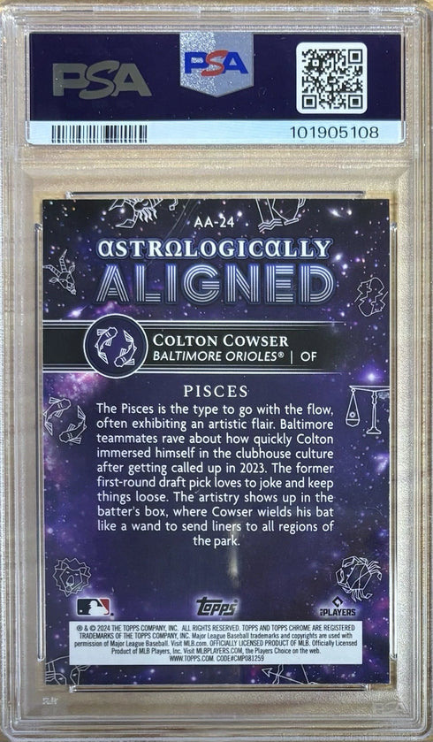 2024 Topps Chrome Cosmic Colton Cowser Astrologically Aligned RC #24 PSA 10