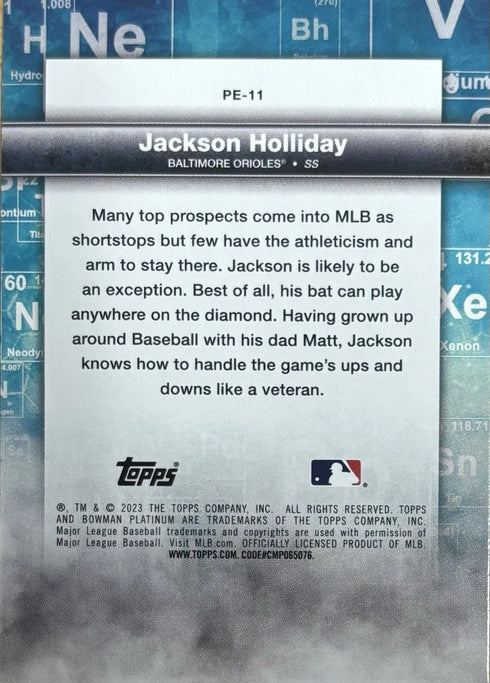 2023 Bowman Platinum Jackson Holliday Orioles Precious Elements Rookie #PE-11