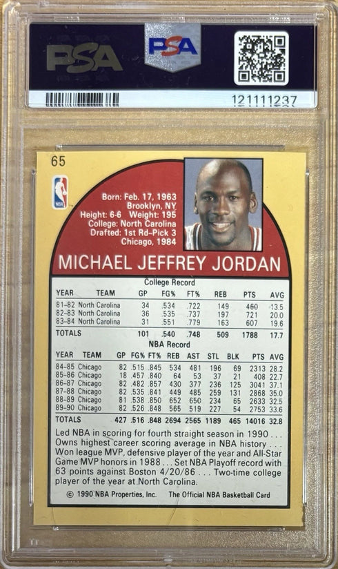 1990 NBA Hoops Michael Jordan Chicago Bulls PSA 8