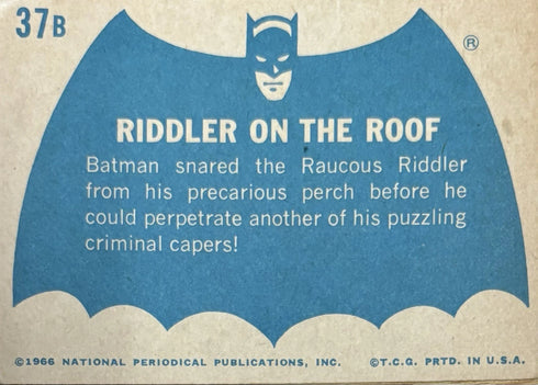 1966 National Periodical Batman Riddler On The Roof #37B