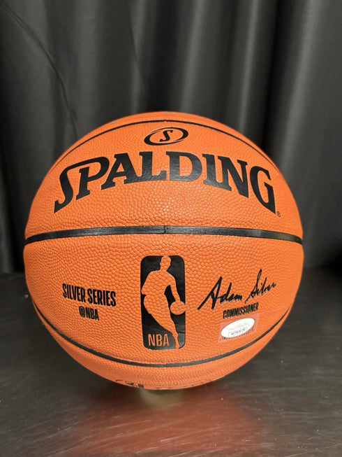 Houston Rockets Hakeem Olajuwon Clyde Drexler Signed Spalding Basketball JSA