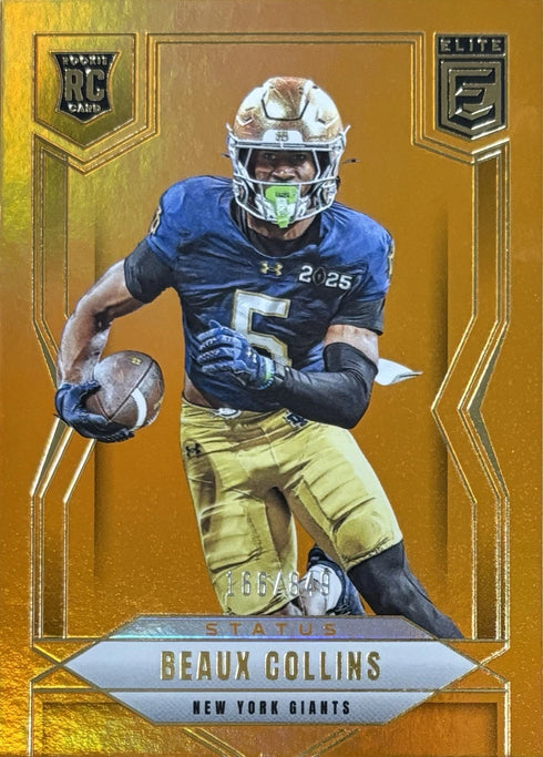 2025 Elite Beaux Collins New York Giants Metallic Orange Rookie /849 #143